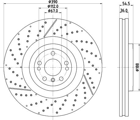 HELLA PAGID 8DD 355 134-711 - Спирачен диск vvparts.bg