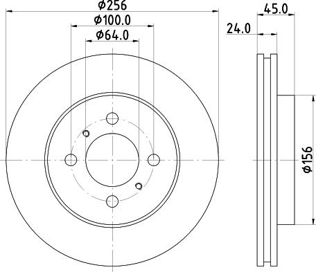 HELLA PAGID 8DD 355 133-991 - Спирачен диск vvparts.bg