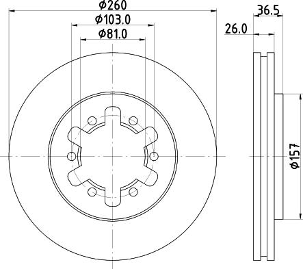 HELLA PAGID 8DD 355 129-911 - Спирачен диск vvparts.bg