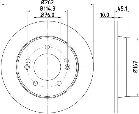 HELLA PAGID 8DD 355 129-451 - Спирачен диск vvparts.bg