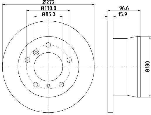 HELLA PAGID 8DD 355 124-681 - Спирачен диск vvparts.bg