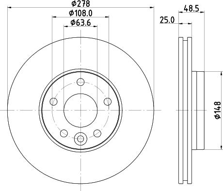 HELLA PAGID 8DD 355 126-561 - Спирачен диск vvparts.bg