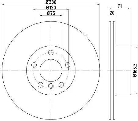 HELLA PAGID 8DD 355 121-801 - Спирачен диск vvparts.bg