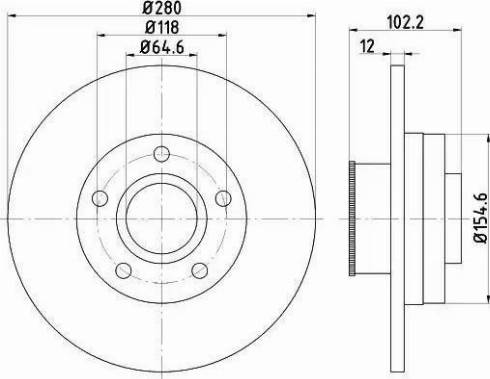 HELLA PAGID 8DD 355 113-401 - Спирачен диск vvparts.bg