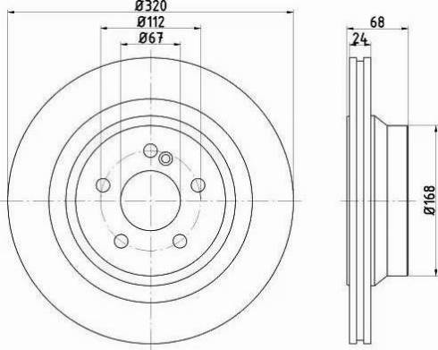 HELLA PAGID 8DD 355 122-961 - Спирачен диск vvparts.bg