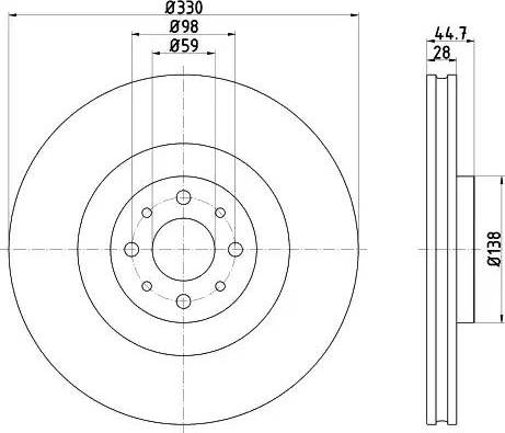 HELLA PAGID 8DD 355 122-481 - Спирачен диск vvparts.bg