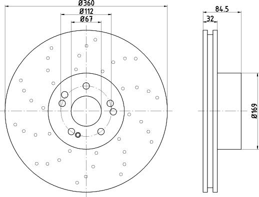 HELLA PAGID 8DD 355 122-032 - Спирачен диск vvparts.bg