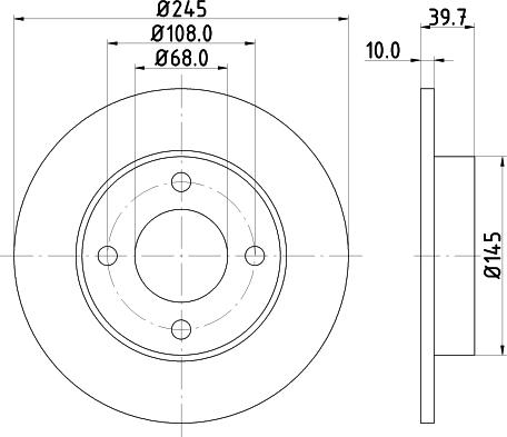 HELLA PAGID 8DD 355 122-372 - Спирачен диск vvparts.bg