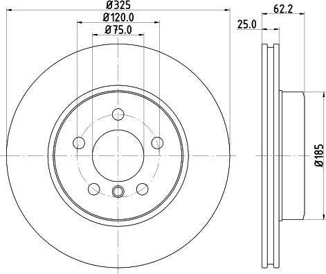 HELLA PAGID 8DD 355 122-792 - Спирачен диск vvparts.bg