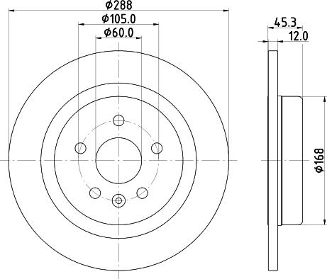 HELLA PAGID 8DD 355 122-741 - Спирачен диск vvparts.bg