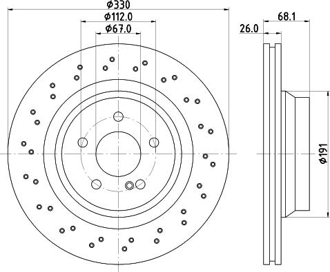 HELLA PAGID 8DD 355 127-931 - Спирачен диск vvparts.bg