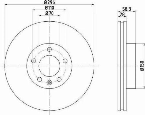 HELLA PAGID 8DD 355 102-831 - Спирачен диск vvparts.bg