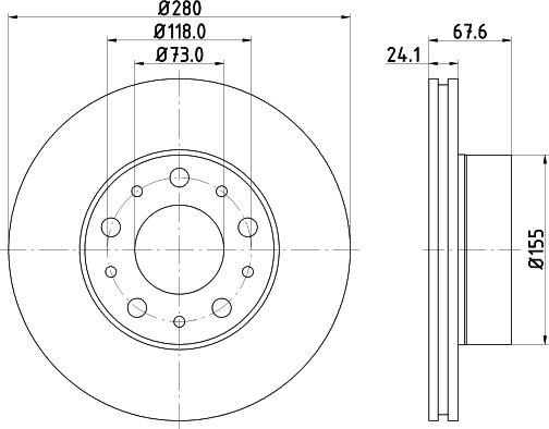 HELLA PAGID 8DD 355 127-811 - Спирачен диск vvparts.bg