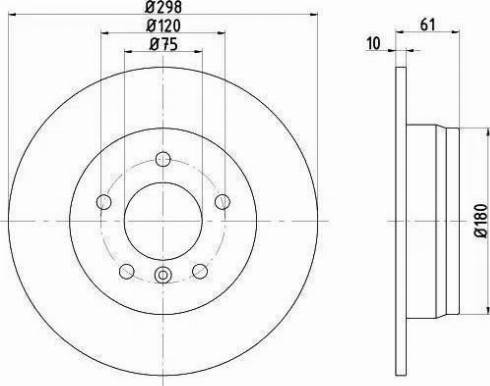 HELLA PAGID 8DD 355 104-801 - Спирачен диск vvparts.bg