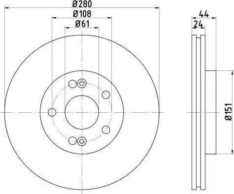 HELLA PAGID 8DD 355 108-631 - Спирачен диск vvparts.bg