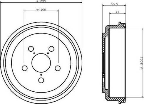 HELLA PAGID 8DT355302071 - Спирачен барабан vvparts.bg