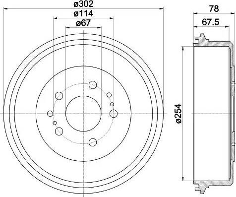 HELLA PAGID 8DT 355 302-201 - Спирачен барабан vvparts.bg