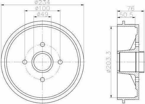 HELLA PAGID 8DT355302221 - Спирачен барабан vvparts.bg