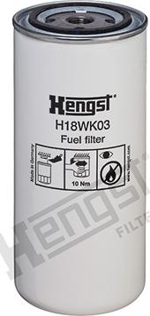 Hengst Filter H18WK03 - Горивен филтър vvparts.bg