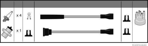 Herth+Buss Jakoparts J5388001 - Комплект запалителеи кабели vvparts.bg