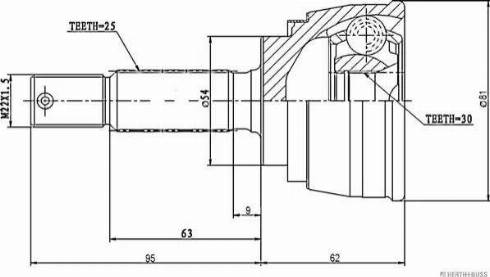 Herth+Buss Jakoparts J2825009 - Каре комплект, полуоска vvparts.bg