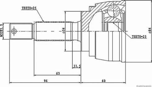 Herth+Buss Jakoparts J2825005 - Каре комплект, полуоска vvparts.bg