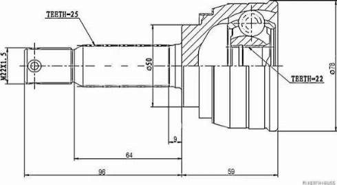 Herth+Buss Jakoparts J2825001 - Каре комплект, полуоска vvparts.bg