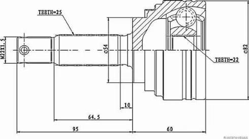 Herth+Buss Jakoparts J2825014 - Каре комплект, полуоска vvparts.bg