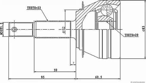 Herth+Buss Jakoparts J2820905 - Каре комплект, полуоска vvparts.bg