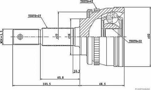 Herth+Buss Jakoparts J2821126 - Каре комплект, полуоска vvparts.bg