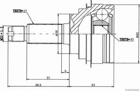 Herth+Buss Jakoparts J2827023 - Каре комплект, полуоска vvparts.bg