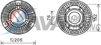 HIGHWAY AUTOMOTIVE 61045014 - Съединител, вентилатор на радиатора vvparts.bg