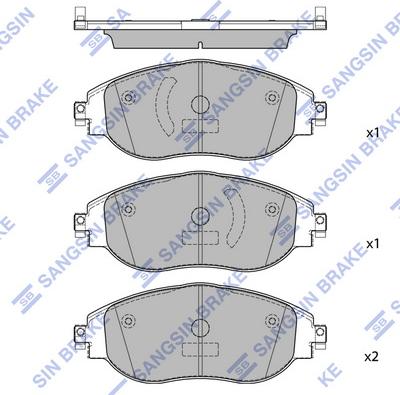 Hi-Q SP4450 - Комплект спирачно феродо, дискови спирачки vvparts.bg