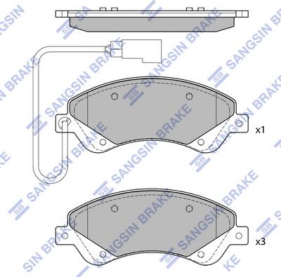 Hi-Q SP4403 - Комплект спирачно феродо, дискови спирачки vvparts.bg