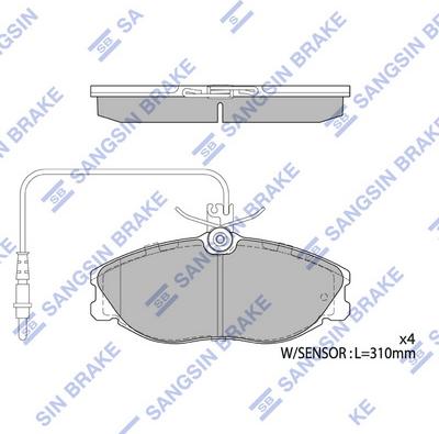 Hi-Q SP4045 - Комплект спирачно феродо, дискови спирачки vvparts.bg