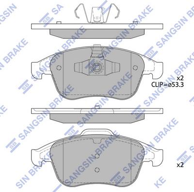 Hi-Q SP4055 - Комплект спирачно феродо, дискови спирачки vvparts.bg