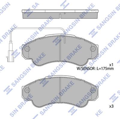 Hi-Q SP4033 - Комплект спирачно феродо, дискови спирачки vvparts.bg