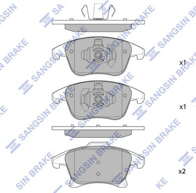 Hi-Q SP4021 - Комплект спирачно феродо, дискови спирачки vvparts.bg