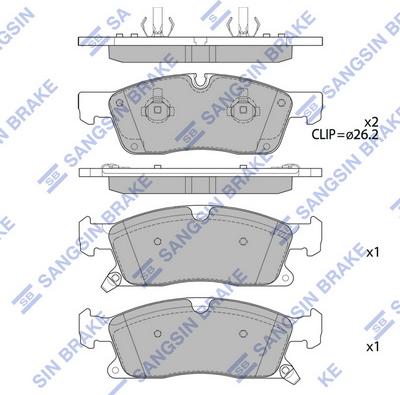 Hi-Q SP4103 - Комплект спирачно феродо, дискови спирачки vvparts.bg