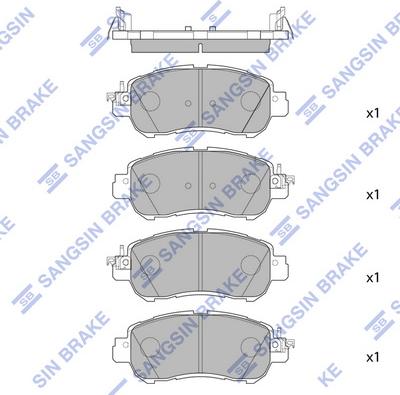 Hi-Q SP4263 - Комплект спирачно феродо, дискови спирачки vvparts.bg