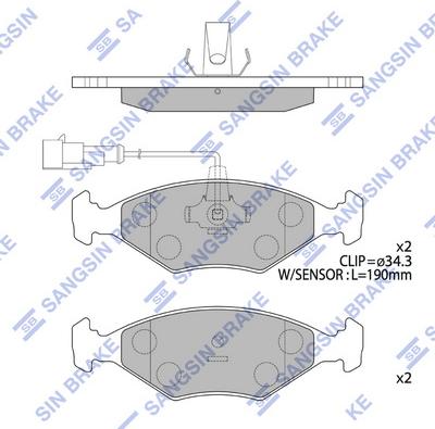 Hi-Q SP4236 - Комплект спирачно феродо, дискови спирачки vvparts.bg