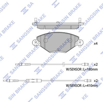 Hi-Q SP4230 - Комплект спирачно феродо, дискови спирачки vvparts.bg