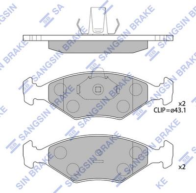 Hi-Q SP4237 - Комплект спирачно феродо, дискови спирачки vvparts.bg