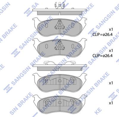 Hi-Q SP1445 - Комплект спирачно феродо, дискови спирачки vvparts.bg