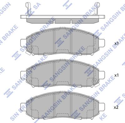 Hi-Q SP1460A - Комплект спирачно феродо, дискови спирачки vvparts.bg