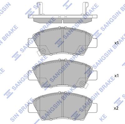 Hi-Q SP1463A - Комплект спирачно феродо, дискови спирачки vvparts.bg