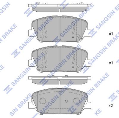 Hi-Q SP1403 - Комплект спирачно феродо, дискови спирачки vvparts.bg