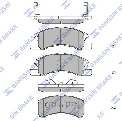 Hi-Q SP1593 - Комплект спирачно феродо, дискови спирачки vvparts.bg