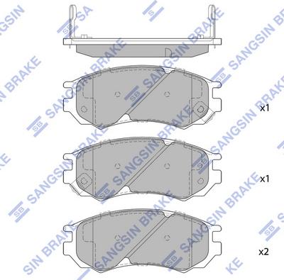 Hi-Q SP1542 - Комплект спирачно феродо, дискови спирачки vvparts.bg