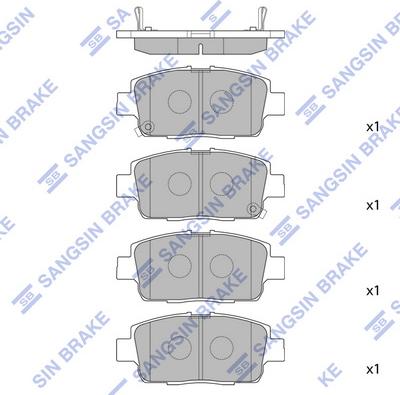 Hi-Q SP1555 - Комплект спирачно феродо, дискови спирачки vvparts.bg